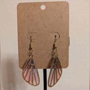 🎄BOGO FREE🎄Gold, Purple, and Pink Butterfly Wing Earrings